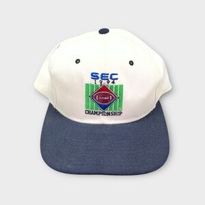 Vintage SEC 1994 Championship Hat SnapBack Football Yupoong White Blue Brim